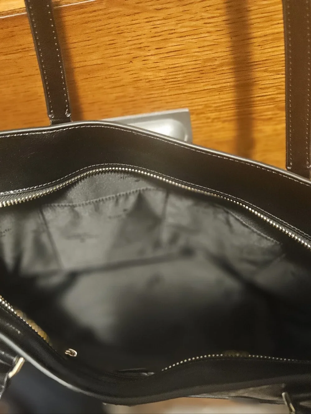 kate spade Black Patent Leather Tote with Black Straps